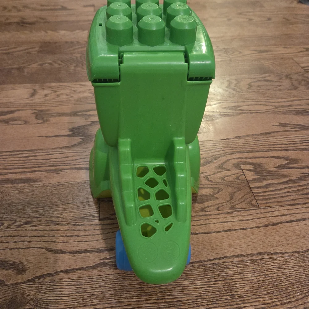 Mega Bloks - Green Dinosaur Blocks Storage - Pull Toy for Toddlers